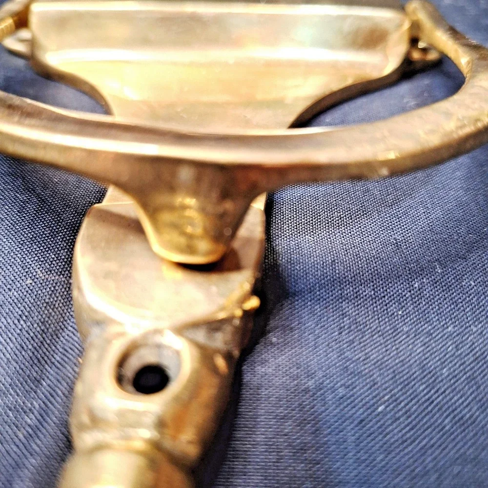 Vintage Solid Brass Federal Style Door Knocker with good Patina Made in Tiawan